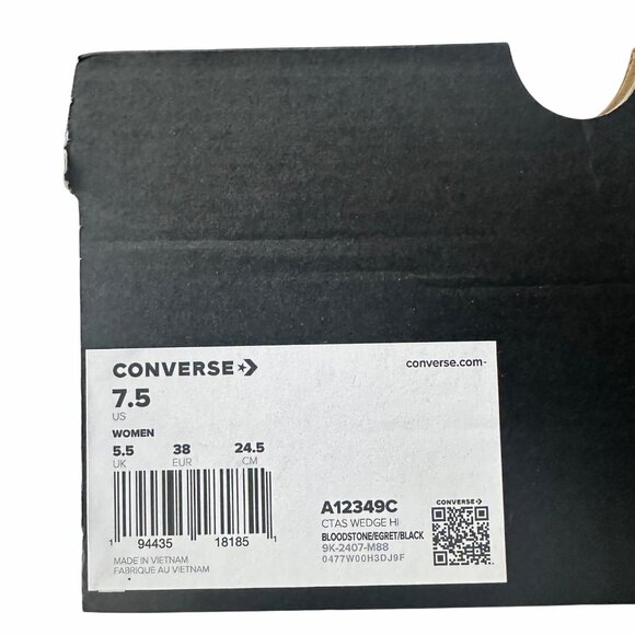 ❤️Converse Chuck Taylor All Star Wedge 7.5 Womens Shoes Sneaker Burgundy A12349C - Picture 12 of 14